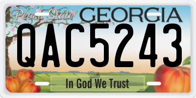 GA license plate QAC5243