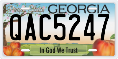 GA license plate QAC5247