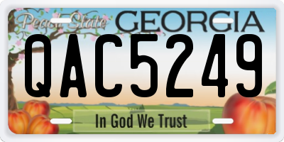 GA license plate QAC5249
