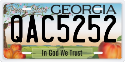 GA license plate QAC5252