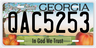 GA license plate QAC5253