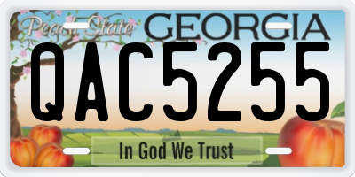 GA license plate QAC5255