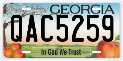 GA license plate QAC5259