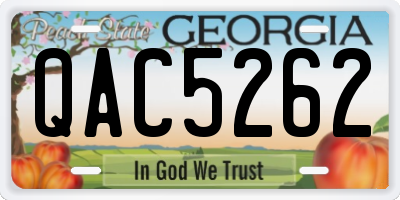 GA license plate QAC5262