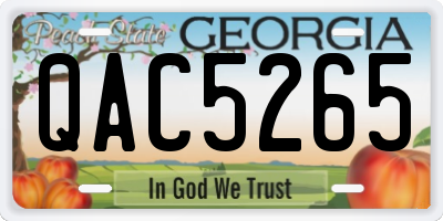 GA license plate QAC5265