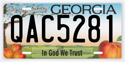 GA license plate QAC5281