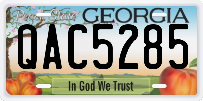 GA license plate QAC5285