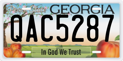GA license plate QAC5287