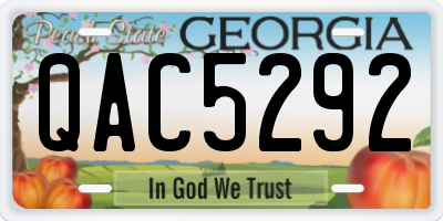 GA license plate QAC5292