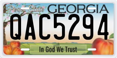GA license plate QAC5294