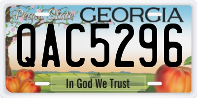 GA license plate QAC5296