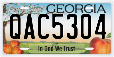 GA license plate QAC5304