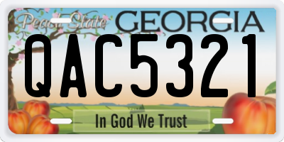 GA license plate QAC5321