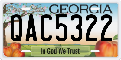 GA license plate QAC5322