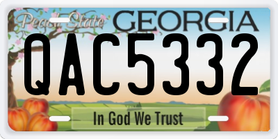 GA license plate QAC5332