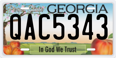 GA license plate QAC5343
