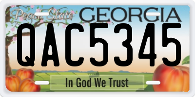 GA license plate QAC5345