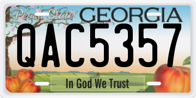 GA license plate QAC5357