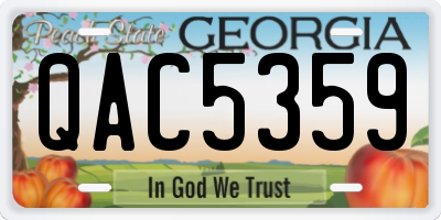 GA license plate QAC5359