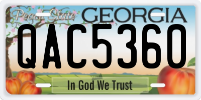 GA license plate QAC5360