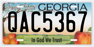 GA license plate QAC5367