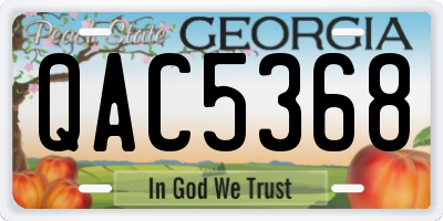 GA license plate QAC5368