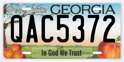 GA license plate QAC5372