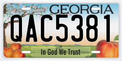 GA license plate QAC5381