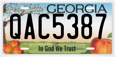 GA license plate QAC5387