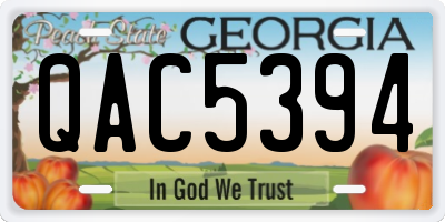GA license plate QAC5394