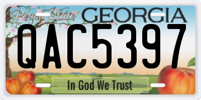 GA license plate QAC5397