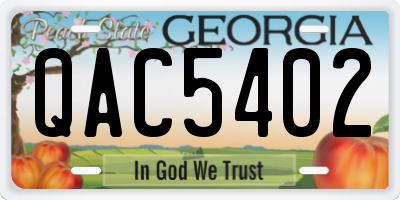 GA license plate QAC5402