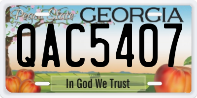 GA license plate QAC5407