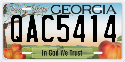 GA license plate QAC5414