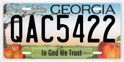 GA license plate QAC5422