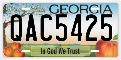 GA license plate QAC5425