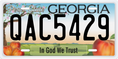 GA license plate QAC5429