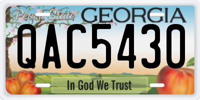 GA license plate QAC5430