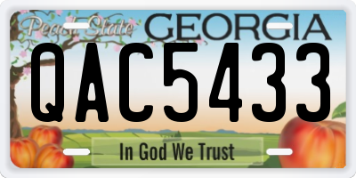GA license plate QAC5433