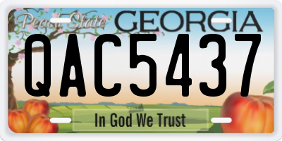 GA license plate QAC5437
