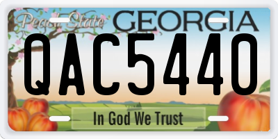 GA license plate QAC5440