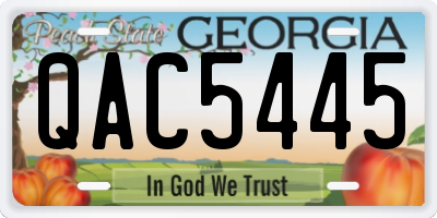 GA license plate QAC5445