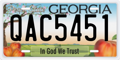 GA license plate QAC5451