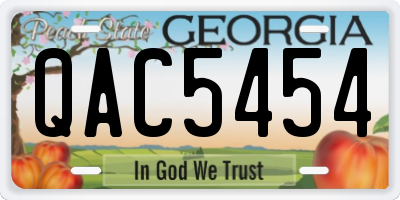 GA license plate QAC5454