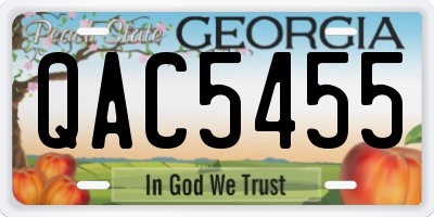 GA license plate QAC5455