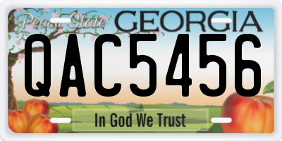 GA license plate QAC5456