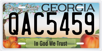 GA license plate QAC5459