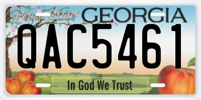 GA license plate QAC5461