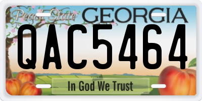 GA license plate QAC5464