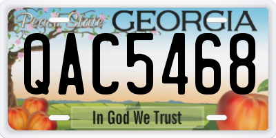 GA license plate QAC5468